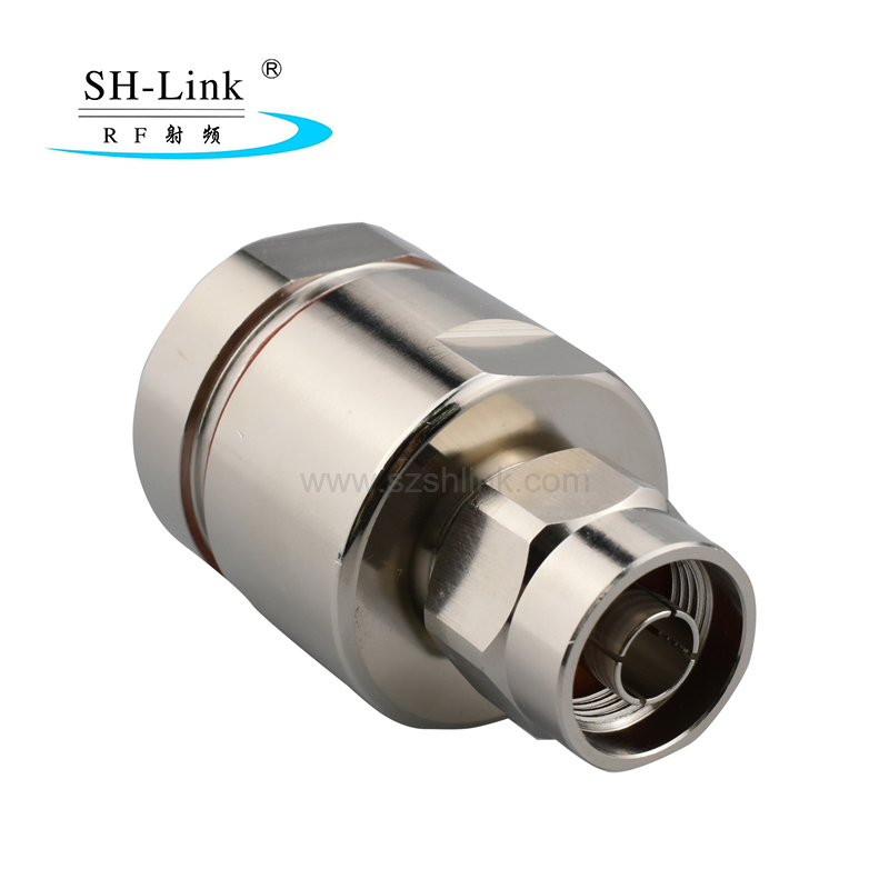 Custom waterproof DIN coax male connector for 7/16 cable